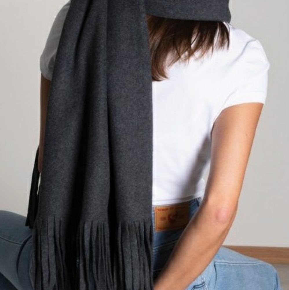 ETHICAL NWT Jan N June Manon Scarf Anthracite Fleece